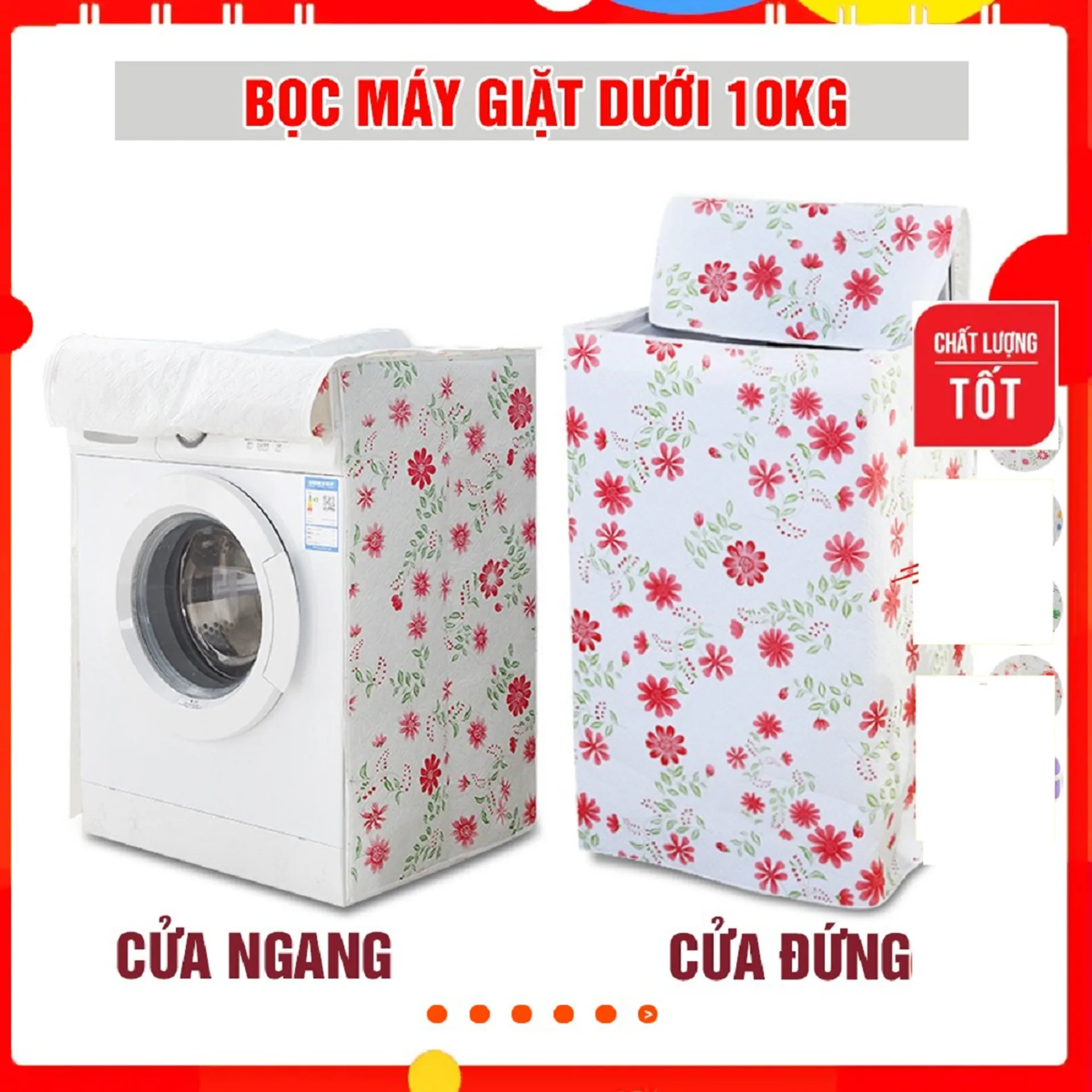 Bọc máy giặt cửa ngang cửa đứng, áo trùm bảo vệ máy giặt