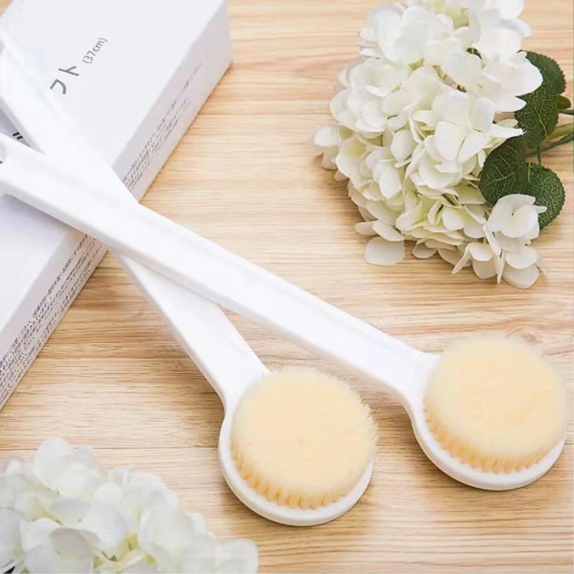 Bàn chải cọ lưng cán dài làm sạch tế bào chết, cây chà lưng lông siêu mềm