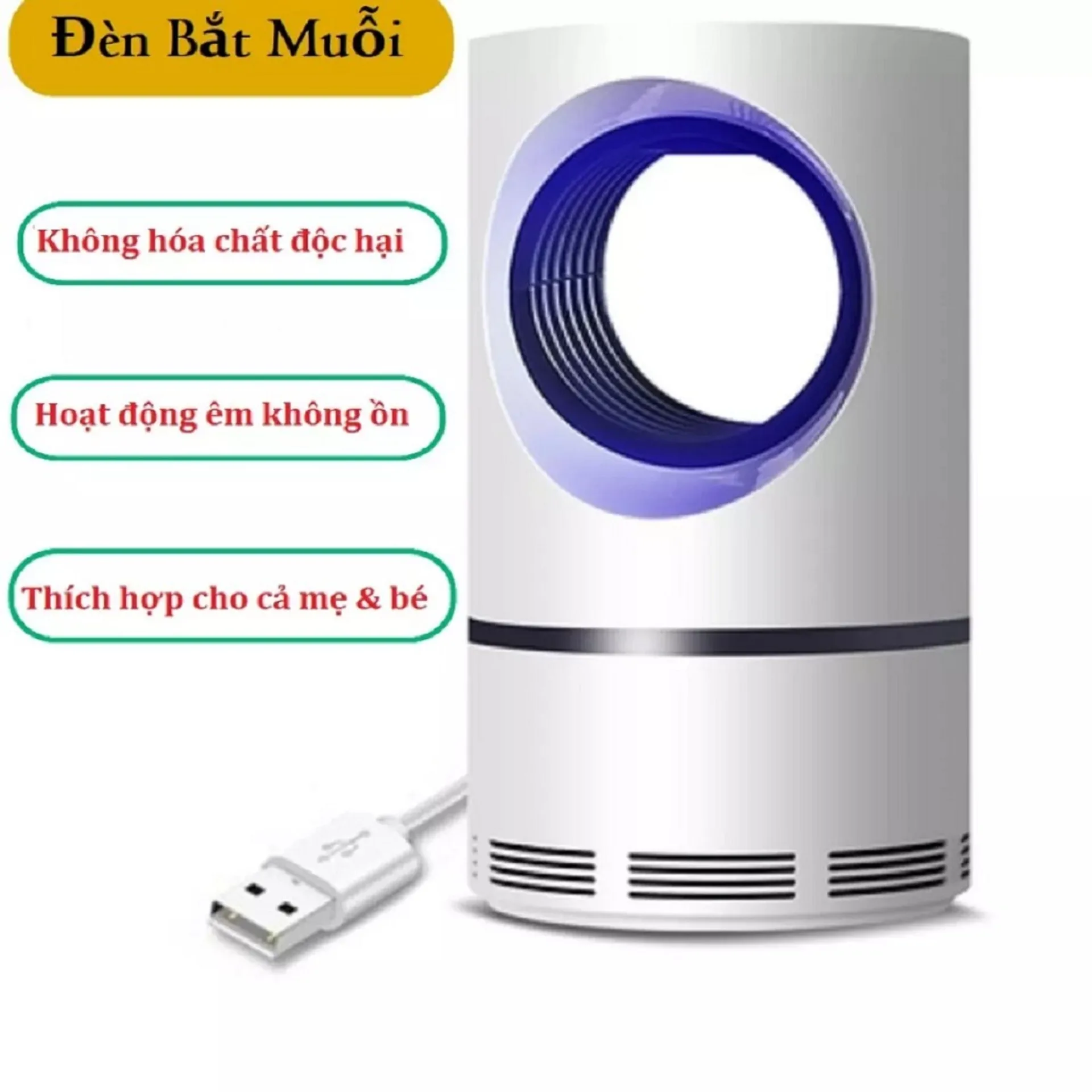 Đèn bắt muỗi cảm ứng thông minh cổng sạc usb