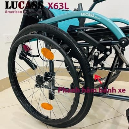 Xe lăn siêu gọn nhẹ Lucass X63L xanh
