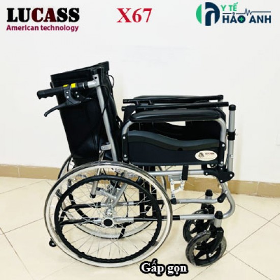 Xe lăn đa năng Lucass X67 có bô vệ sinh, ngả nằm, chống lật
