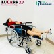 Xe lăn đa năng Lucass X7 có bô vệ sinh, ngả nằm, chống lật
