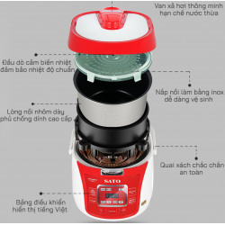 Nồi cơm điện tử SATO 18DT017 (D) 1.8L
 Nồi cơm điện tử SATO 18DT017 (D) 1.8L