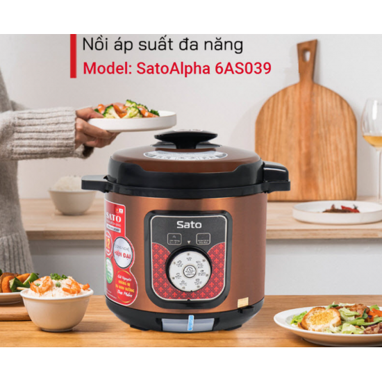 Nồi áp suất đa năng SatoAlpha 6AS039 6.0L
