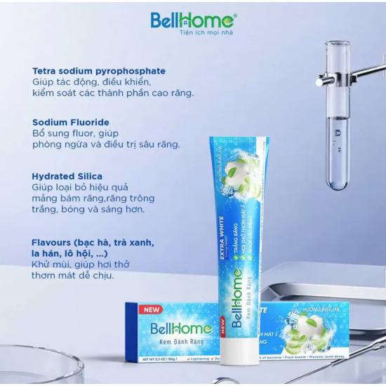 1 Tu&yacute;p Kem Đ&aacute;nh Răng Người Lớn C&ocirc;ng Nghệ Sinh Học Bell Home 150G
