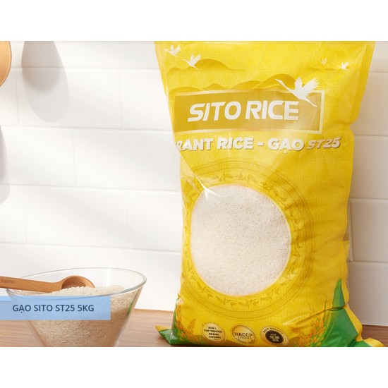 Gạo ST25 SITO RICE - Hương cốm non - Túi 5kg
