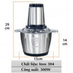 Máy xay thịt đa năng cối inox 304 dung tích 2 lít công suất 250W, máy xay thịt 4 lưỡi, máy xay sinh tố
 Máy xay thịt đa năng cối inox 304 dung tích 2 lít công suất 250W, máy xay thịt 4 lưỡi, máy xay sinh tố