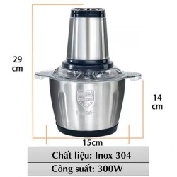 Máy xay thịt đa năng cối inox 304 dung tích 2 lít công suất 250W, máy xay thịt 4 lưỡi, máy xay sinh tố
 Máy xay thịt đa năng cối inox 304 dung tích 2 lít công suất 250W, máy xay thịt 4 lưỡi, máy xay sinh tố