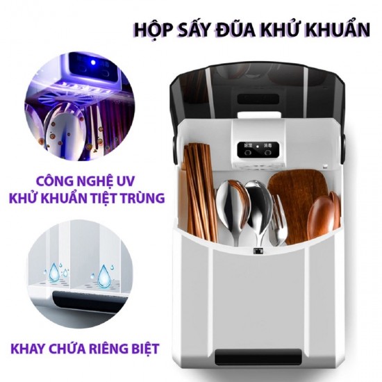 Máy sấy đũa thìa ngăn nấm mốc bảo vệ sức khỏe, máy khử trùng đũa thìa có tia UV diệt khuẩn
