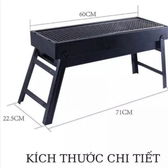 Bếp nướng than hoa dài chống khói hình chữ nhật, bếp nướng bbq ngoài trời
