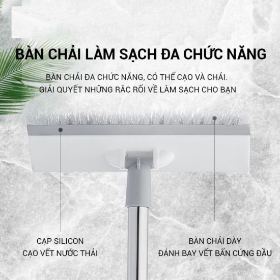 Chổi chà sàn gạt nước thông minh, chổi quét nhà vệ sinh 2 in 1
