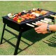 Bếp nướng than hoa dài chống khói hình chữ nhật, bếp nướng bbq ngoài trời
