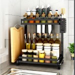 Kệ gia vị thông minh 2 tầng kèm ống đựng đũa và giá để dao tiện dụng, kệ nhà bếp, kệ đựng dao đũa thớt
 Kệ gia vị thông minh 2 tầng kèm ống đựng đũa và giá để dao tiện dụng, kệ nhà bếp, kệ đựng dao đũa thớt
